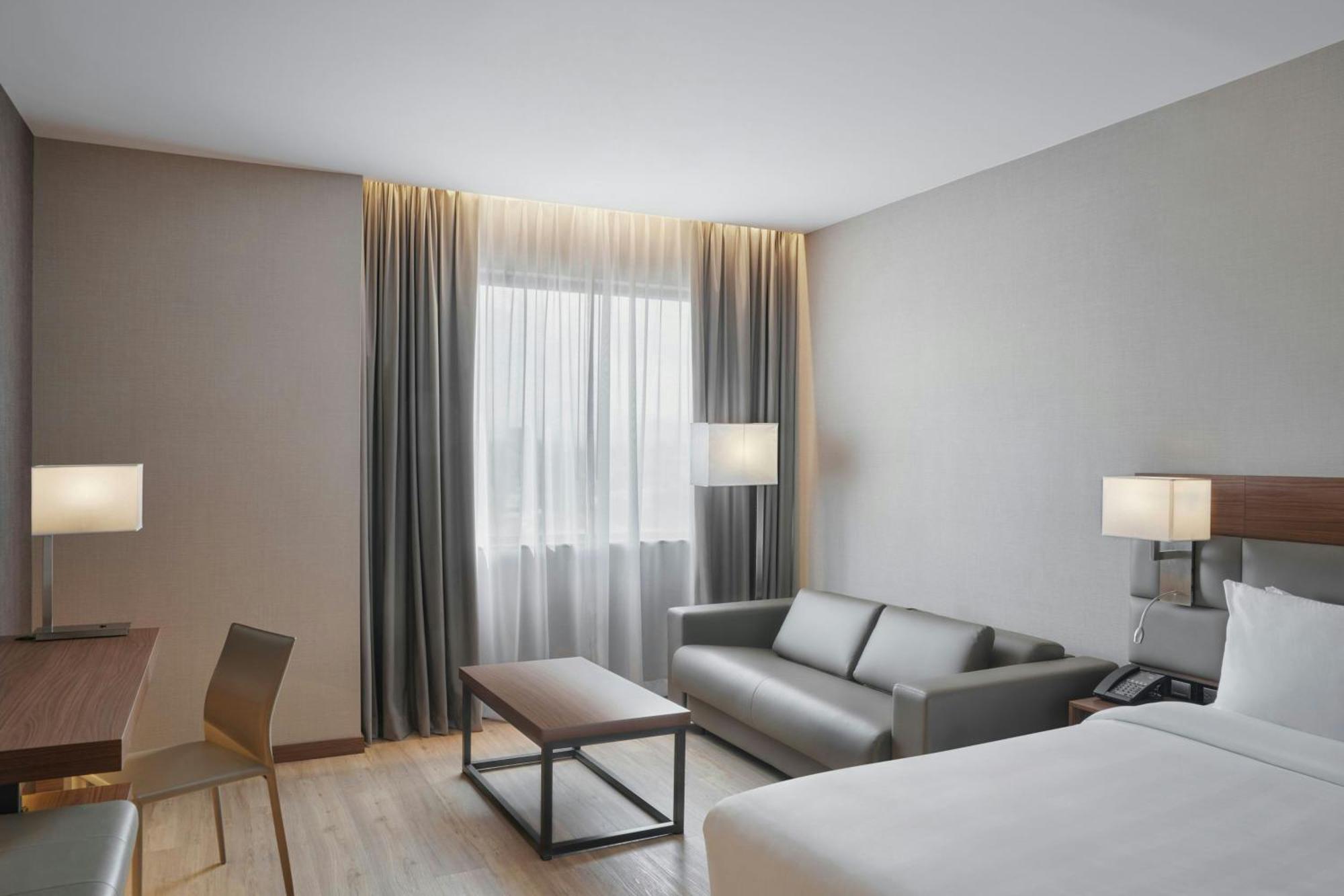 Habitación Doble con cama grande, sofá cama y vistas a la ciudad