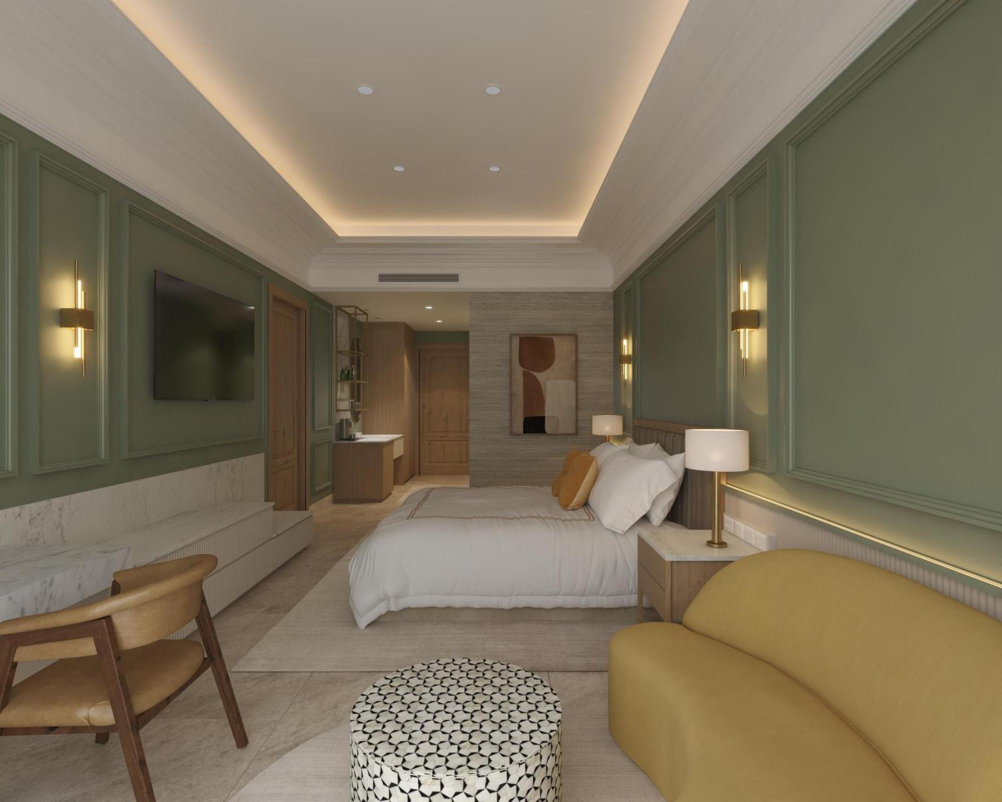 Habitación con cama extragrande.